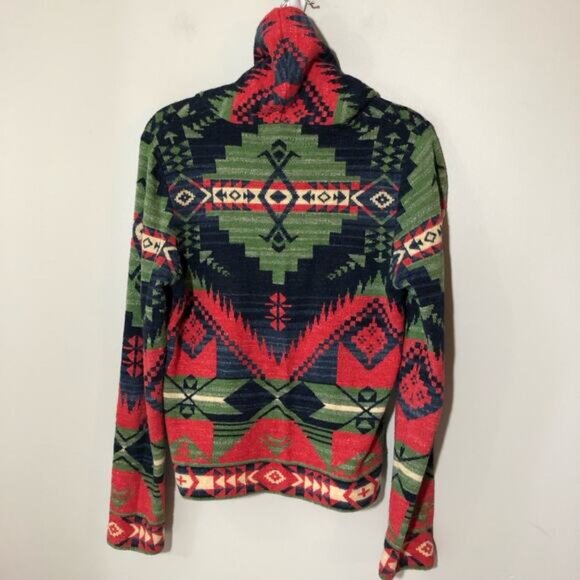 Ralph Lauren denim and supply womens M cotton Aztec print cardigan shawl collar - Picture 2 of 10